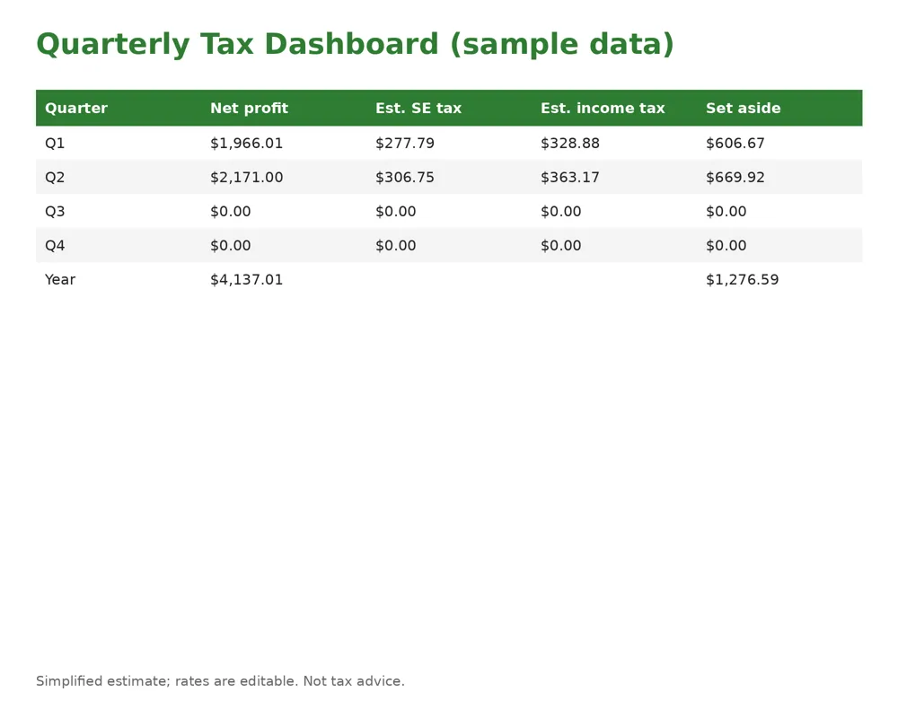 Freelancer Income & Quarterly Tax Tracker preview